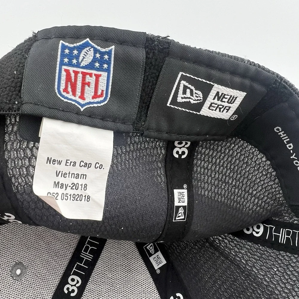 Kansas City Chiefs New Era 39THIRTY Youth Flex Fit Hat Gray Black NFL Cap